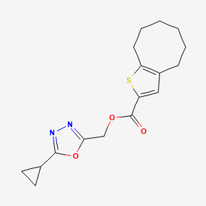 (5-Cyclopropyl-1,3,4-oxadiazol-2-yl)methyl 4,5,6,7,8,9-hexahydrocycloocta[b]thiophene-2-carboxylate