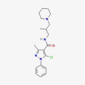 5-chloro-3-methyl-N-(2-methyl-3-piperidin-1-ylpropyl)-1-phenylpyrazole-4-carboxamide