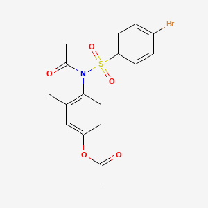 molecular formula C17H16BrNO5S B6620788 4-{Acetyl[(4-bromophenyl)sulfonyl]amino}-3-methylphenyl acetate 