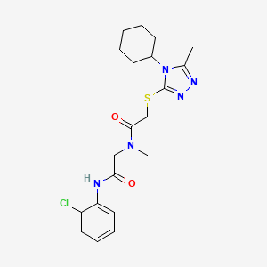 N-(2-chlorophenyl)-2-[[2-[(4-cyclohexyl-5-methyl-1,2,4-triazol-3-yl)sulfanyl]acetyl]-methylamino]acetamide