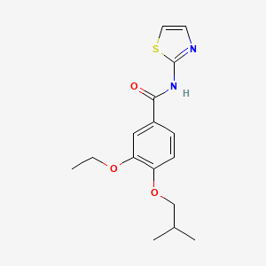 molecular formula C16H20N2O3S B6620792 3-ethoxy-4-(2-methylpropoxy)-N-(1,3-thiazol-2-yl)benzamide 