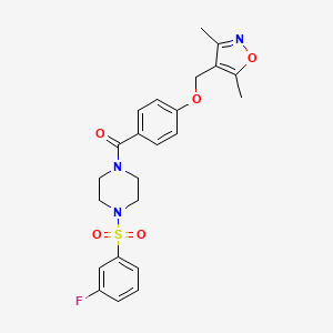 molecular formula C23H24FN3O5S B6620794 [4-[(3,5-Dimethyl-1,2-oxazol-4-yl)methoxy]phenyl]-[4-(3-fluorophenyl)sulfonylpiperazin-1-yl]methanone CAS No. 853699-12-4