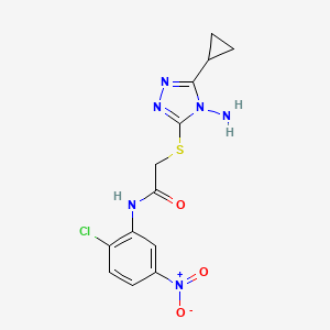 molecular formula C13H13ClN6O3S B6620805 2-[(4-amino-5-cyclopropyl-1,2,4-triazol-3-yl)sulfanyl]-N-(2-chloro-5-nitrophenyl)acetamide 