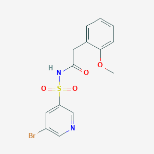 molecular formula C14H13BrN2O4S B6620812 N-(5-bromopyridin-3-yl)sulfonyl-2-(2-methoxyphenyl)acetamide 