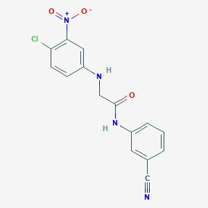 molecular formula C15H11ClN4O3 B6620813 2-(4-chloro-3-nitroanilino)-N-(3-cyanophenyl)acetamide 