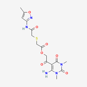 [2-(4-Amino-1,3-dimethyl-2,6-dioxopyrimidin-5-yl)-2-oxoethyl] 2-[2-[(5-methyl-1,2-oxazol-3-yl)amino]-2-oxoethyl]sulfanylacetate