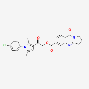 molecular formula C26H22ClN3O4 B6620829 [2-[1-(4-chlorophenyl)-2,5-dimethylpyrrol-3-yl]-2-oxoethyl] 9-oxo-2,3-dihydro-1H-pyrrolo[2,1-b]quinazoline-6-carboxylate 