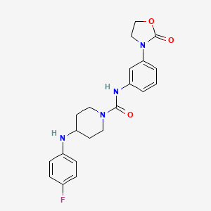 4-(4-fluoroanilino)-N-[3-(2-oxo-1,3-oxazolidin-3-yl)phenyl]piperidine-1-carboxamide