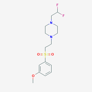 molecular formula C15H22F2N2O3S B6620854 1-(2,2-Difluoroethyl)-4-[2-(3-methoxyphenyl)sulfonylethyl]piperazine 