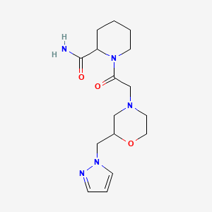 1-[2-[2-(Pyrazol-1-ylmethyl)morpholin-4-yl]acetyl]piperidine-2-carboxamide