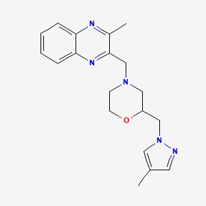 molecular formula C19H23N5O B6620864 2-[(4-Methylpyrazol-1-yl)methyl]-4-[(3-methylquinoxalin-2-yl)methyl]morpholine 