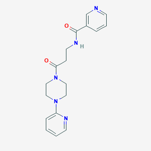 molecular formula C18H21N5O2 B6620875 N-[3-oxo-3-(4-pyridin-2-ylpiperazin-1-yl)propyl]pyridine-3-carboxamide 