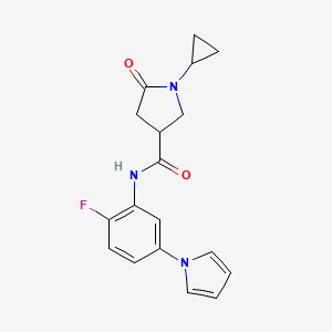 1-cyclopropyl-N-(2-fluoro-5-pyrrol-1-ylphenyl)-5-oxopyrrolidine-3-carboxamide