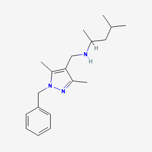 N-[(1-benzyl-3,5-dimethylpyrazol-4-yl)methyl]-4-methylpentan-2-amine