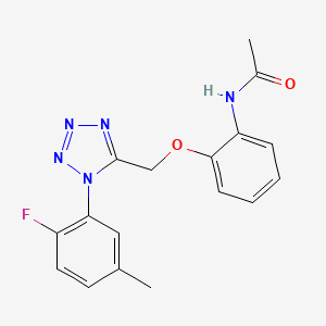 molecular formula C17H16FN5O2 B6620904 N-[2-[[1-(2-fluoro-5-methylphenyl)tetrazol-5-yl]methoxy]phenyl]acetamide 