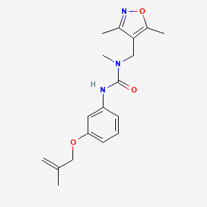 molecular formula C18H23N3O3 B6620913 1-[(3,5-Dimethyl-1,2-oxazol-4-yl)methyl]-1-methyl-3-[3-(2-methylprop-2-enoxy)phenyl]urea 