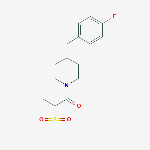 molecular formula C16H22FNO3S B6620916 1-[4-[(4-Fluorophenyl)methyl]piperidin-1-yl]-2-methylsulfonylpropan-1-one 