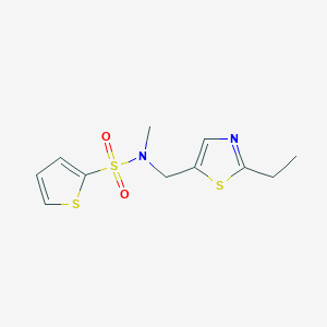 molecular formula C11H14N2O2S3 B6620929 N-[(2-ethyl-1,3-thiazol-5-yl)methyl]-N-methylthiophene-2-sulfonamide 