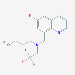 3-[(6-Fluoroquinolin-8-yl)methyl-(2,2,2-trifluoroethyl)amino]propan-1-ol