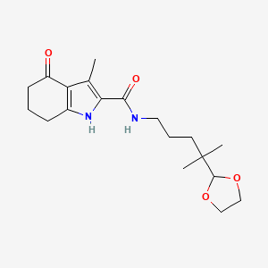 N-[4-(1,3-dioxolan-2-yl)-4-methylpentyl]-3-methyl-4-oxo-1,5,6,7-tetrahydroindole-2-carboxamide