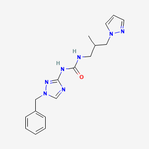 molecular formula C17H21N7O B6620959 1-(1-Benzyl-1,2,4-triazol-3-yl)-3-(2-methyl-3-pyrazol-1-ylpropyl)urea 