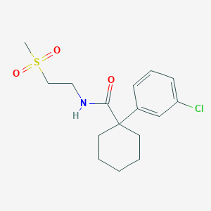 molecular formula C16H22ClNO3S B6620976 1-(3-chlorophenyl)-N-(2-methylsulfonylethyl)cyclohexane-1-carboxamide 