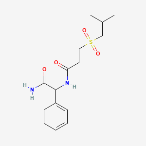 molecular formula C15H22N2O4S B6620982 N-(2-amino-2-oxo-1-phenylethyl)-3-(2-methylpropylsulfonyl)propanamide 