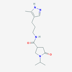 N-[3-(5-methyl-1H-pyrazol-4-yl)propyl]-5-oxo-1-propan-2-ylpyrrolidine-3-carboxamide