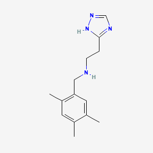 molecular formula C14H20N4 B6621012 2-(1H-1,2,4-triazol-5-yl)-N-[(2,4,5-trimethylphenyl)methyl]ethanamine 