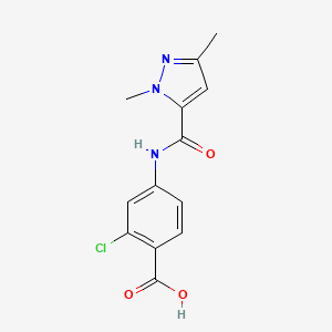 molecular formula C13H12ClN3O3 B6621031 2-Chloro-4-[(2,5-dimethylpyrazole-3-carbonyl)amino]benzoic acid 