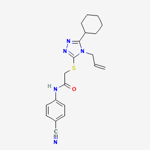 N-(4-cyanophenyl)-2-[(5-cyclohexyl-4-prop-2-enyl-1,2,4-triazol-3-yl)sulfanyl]acetamide