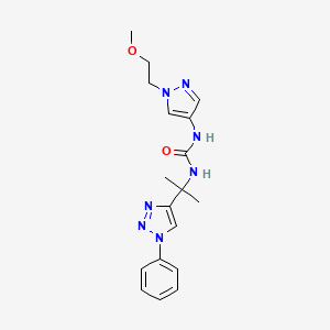 1-[1-(2-Methoxyethyl)pyrazol-4-yl]-3-[2-(1-phenyltriazol-4-yl)propan-2-yl]urea