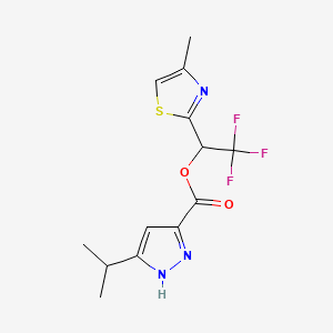 [2,2,2-trifluoro-1-(4-methyl-1,3-thiazol-2-yl)ethyl] 5-propan-2-yl-1H-pyrazole-3-carboxylate