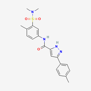 N-[3-(dimethylsulfamoyl)-4-methylphenyl]-3-(4-methylphenyl)-1H-pyrazole-5-carboxamide