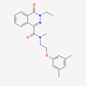 molecular formula C22H25N3O3 B6621097 N-[2-(3,5-dimethylphenoxy)ethyl]-3-ethyl-N-methyl-4-oxophthalazine-1-carboxamide 