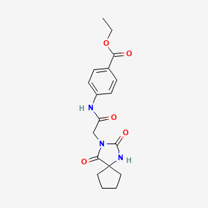 Ethyl 4-[[2-(2,4-dioxo-1,3-diazaspiro[4.4]nonan-3-yl)acetyl]amino]benzoate