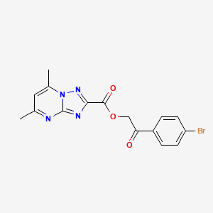 [2-(4-Bromophenyl)-2-oxoethyl] 5,7-dimethyl-[1,2,4]triazolo[1,5-a]pyrimidine-2-carboxylate