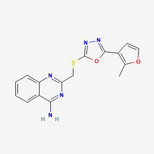 2-[[5-(2-Methylfuran-3-yl)-1,3,4-oxadiazol-2-yl]sulfanylmethyl]quinazolin-4-amine