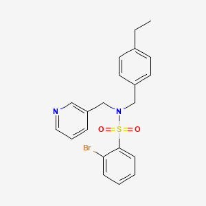 molecular formula C21H21BrN2O2S B6621191 2-bromo-N-[(4-ethylphenyl)methyl]-N-(pyridin-3-ylmethyl)benzenesulfonamide 