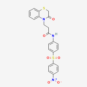 N-[4-(4-nitrophenyl)sulfonylphenyl]-3-(3-oxo-1,4-benzothiazin-4-yl)propanamide