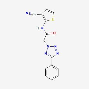 molecular formula C14H10N6OS B6621205 N-(3-cyanothiophen-2-yl)-2-(5-phenyltetrazol-2-yl)acetamide 