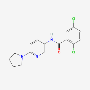 molecular formula C16H15Cl2N3O B6621265 2,5-dichloro-N-(6-pyrrolidin-1-ylpyridin-3-yl)benzamide 