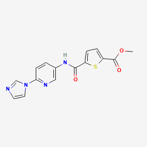 molecular formula C15H12N4O3S B6621289 Methyl 5-[(6-imidazol-1-ylpyridin-3-yl)carbamoyl]thiophene-2-carboxylate 