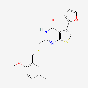 5-(furan-2-yl)-2-[(2-methoxy-5-methylphenyl)methylsulfanylmethyl]-3H-thieno[2,3-d]pyrimidin-4-one