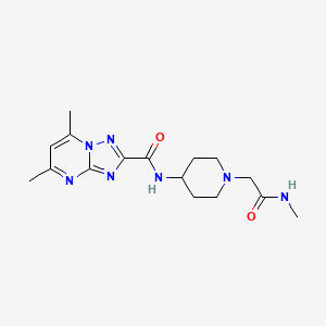 molecular formula C16H23N7O2 B6621311 5,7-dimethyl-N-[1-[2-(methylamino)-2-oxoethyl]piperidin-4-yl]-[1,2,4]triazolo[1,5-a]pyrimidine-2-carboxamide 