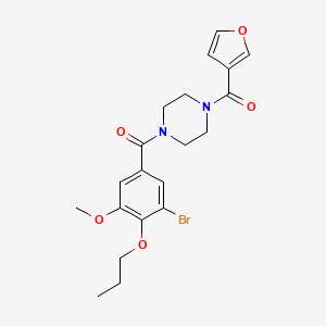 [4-(3-Bromo-5-methoxy-4-propoxybenzoyl)piperazin-1-yl]-(furan-3-yl)methanone