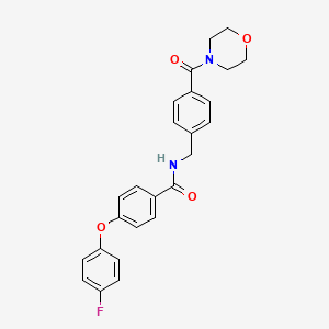 molecular formula C25H23FN2O4 B6621325 4-(4-fluorophenoxy)-N-[[4-(morpholine-4-carbonyl)phenyl]methyl]benzamide 