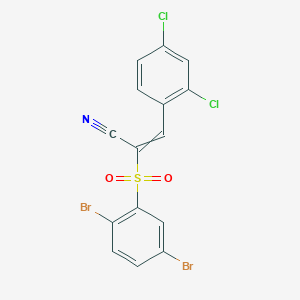 2-(2,5-Dibromophenyl)sulfonyl-3-(2,4-dichlorophenyl)prop-2-enenitrile