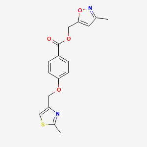 molecular formula C17H16N2O4S B6621407 (3-Methyl-1,2-oxazol-5-yl)methyl 4-[(2-methyl-1,3-thiazol-4-yl)methoxy]benzoate 