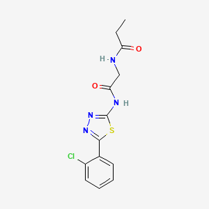 molecular formula C13H13ClN4O2S B6621422 N-[2-[[5-(2-chlorophenyl)-1,3,4-thiadiazol-2-yl]amino]-2-oxoethyl]propanamide 